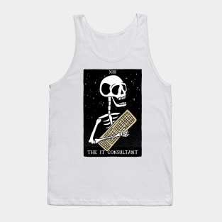 funny tarot card – The IT consultant (black on white) Tank Top